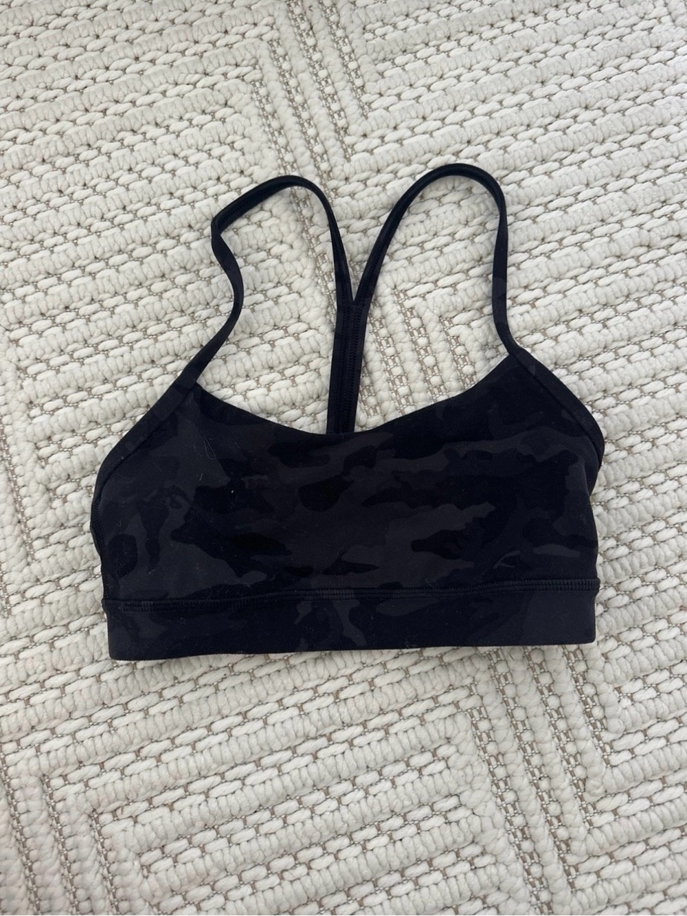 lululemon athletica Black Camouflage Strappy Sports Bra